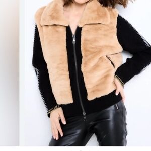 Lisa Todd Black and Tan Teddy Jacket